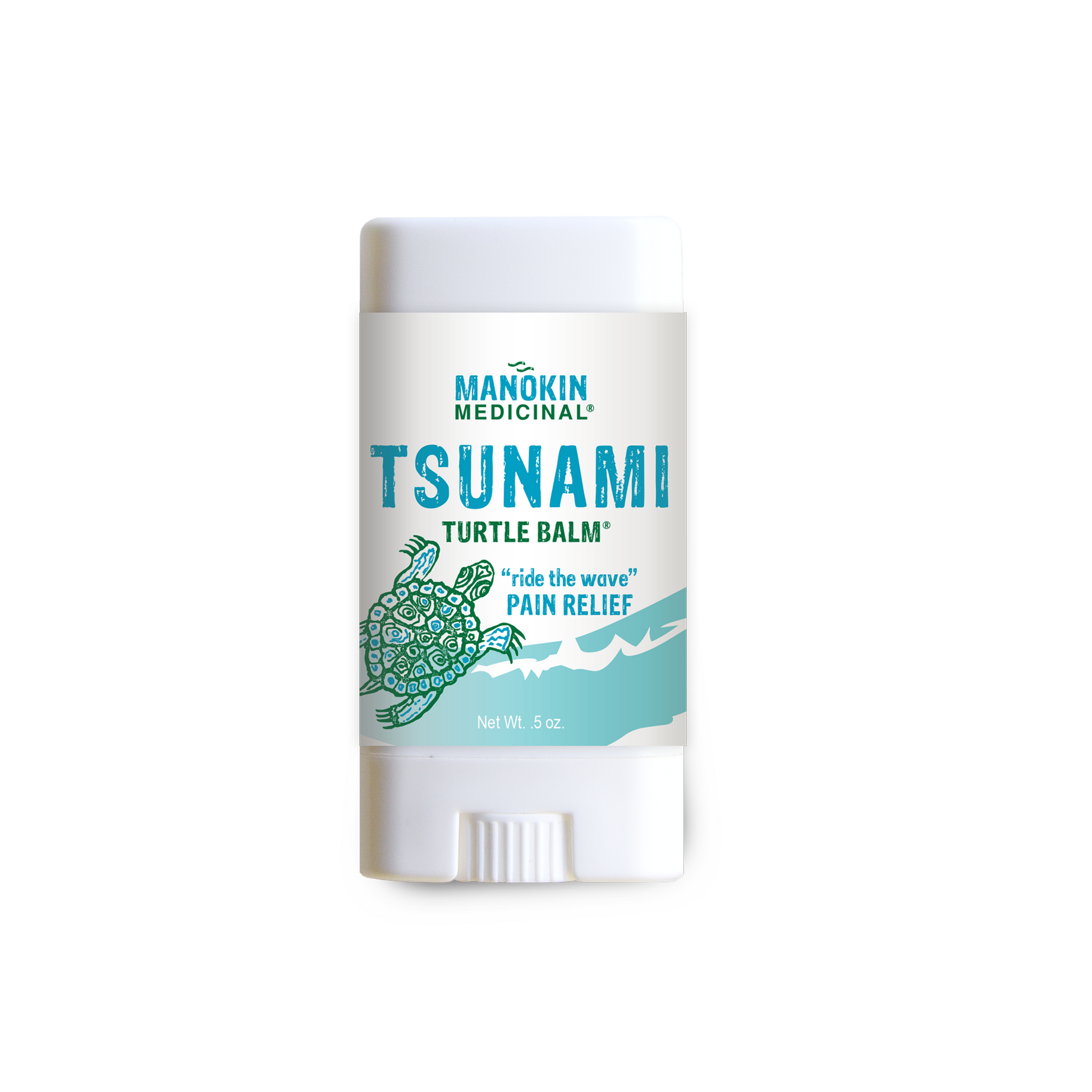Manokin Medicinal Tsunami Turtle Balm stick on a white background